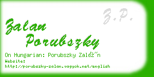 zalan porubszky business card